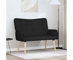 Dviejų vietų sofa Juodas 115 x 61 x 87 cm audinys