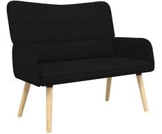 Dviejų vietų sofa Juodas 115 x 61 x 87 cm audinys