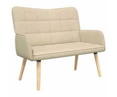 Dviejų vietų sofa Kreminė 115 x 61 x 87 cm audinys