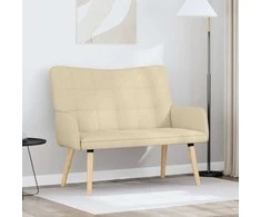 Dviejų vietų sofa Kreminė 115 x 61 x 87 cm audinys
