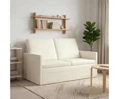 Dviejų vietų sofa Kreminė 130 x 81 x 82 cm Kordūrinis audinys