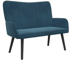 Dviejų vietų sofa Mėlyna 115 x 61 x 87 cm Aksomas