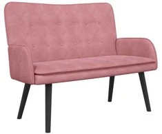 Dviejų vietų sofa Rožinė 115 x 61 x 87 cm Aksomas