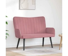 Dviejų vietų sofa Rožinė 115 x 61 x 87 cm Aksomas