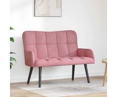 Dviejų vietų sofa Rožinė 115 x 61 x 87 cm Aksomas