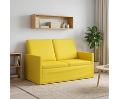 Dviejų vietų sofa Šviesi geltona 130 x 81 x 82 cm Audinys