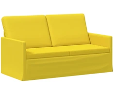Dviejų vietų sofa Šviesi geltona 150 x 81 x 82 cm Audinys