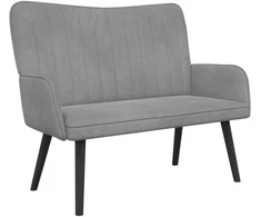 Dviejų vietų sofa Šviesiai pilka 115 x 61 x 87 cm Aksomas