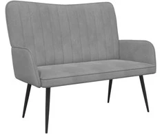 Dviejų vietų sofa Šviesiai pilka 115 x 61 x 87 cm Aksomas
