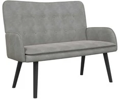 Dviejų vietų sofa Šviesiai pilka 115 x 61 x 87 cm Aksomas