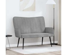 Dviejų vietų sofa Šviesiai pilka 115 x 61 x 87 cm Aksomas