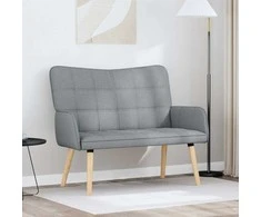 Dviejų vietų sofa Šviesiai pilka 115 x 61 x 87 cm audinys