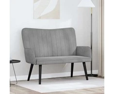 Dviejų vietų sofa Šviesiai pilka 115 x 61 x 87 cm Aksomas