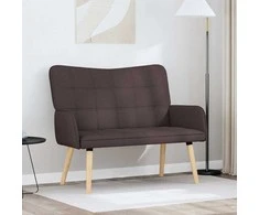 Dviejų vietų sofa Tamsiai rudas 115 x 61 x 87 cm audinys