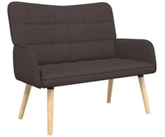 Dviejų vietų sofa Tamsiai rudas 115 x 61 x 87 cm audinys