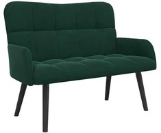 Dviejų vietų sofa Tamsiai žalia 115 x 61 x 87 cm Aksomas