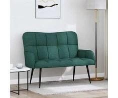 Dviejų vietų sofa Tamsiai žalia 115 x 61 x 87 cm audinys