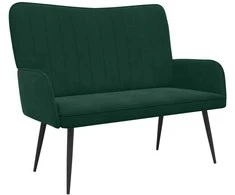 Dviejų vietų sofa Tamsiai žalia 115 x 61 x 87 cm Aksomas
