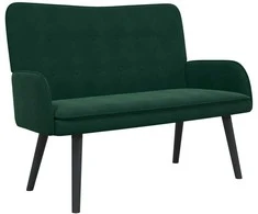 Dviejų vietų sofa Tamsiai žalia 115 x 61 x 87 cm Aksomas
