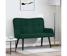 Dviejų vietų sofa Tamsiai žalia 115 x 61 x 87 cm Aksomas