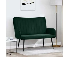 Dviejų vietų sofa Tamsiai žalia 115 x 61 x 87 cm Aksomas
