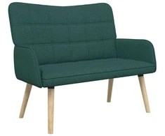 Dviejų vietų sofa Tamsiai žalia 115 x 61 x 87 cm audinys
