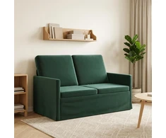 Dviejų vietų sofa Tamsiai žalia 130 x 81 x 82 cm Aksomas