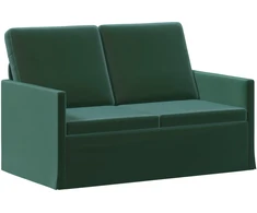 Dviejų vietų sofa Tamsiai žalia 130 x 81 x 82 cm Aksomas