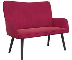 Dviejų vietų sofa Vyno raudonumo 115 x 61 x 87 cm Aksomas