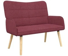 Dviejų vietų sofa Vyno raudonumo 115 x 61 x 87 cm audinys