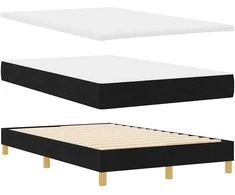 LED Čiužinio Lova su pagalve Juodas 120 x 190 cm audinys