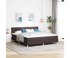 LED Čiužinio Lova Tamsiai rudas 180 x 200 cm audinys