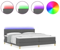 LED Čiužinio Lova Tamsiai pilka 200 x 200 cm audinys