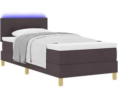 LED Čiužinio Lova su pagalve Tamsiai rudas 90 x 200 cm audinys