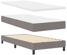 Kiemas lova su galvūgalio Taupe 200 x 160 cm audinys
