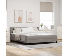 Kiemas lova su galvūgalio Taupe 200 x 180 cm audinys