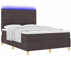 LED Čiužinio Lova Tamsiai rudas 160 x 200 cm audinys