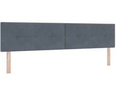 Kiemas lova su galvūgalio Tamsiai pilka 200 x 200 cm Aksomas