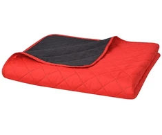 131553 Double-sided Quilted Bedspread Raudona and Juodas 220x240 cm