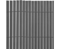 Dvipusė sodo tvora, pilka, 150x500cm, PVC