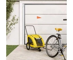 Dviračio priekaba augintiniams, geltona, audinys/geležis