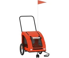 Dviračio priekaba augintiniams, oranžinė, audinys/geležis