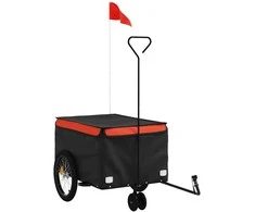 Dviračio priekaba, juodos ir oranžinės spalvos, 30kg, geležis