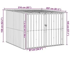 Dviračių Sandėlis 3 pcs Ruda 216 x 207 x 158 cm Metalas