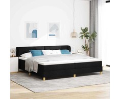 Kiemas lova su galvūgalio Juoda 200 x 200 cm audinys