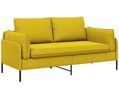 Dvitaškė sofa 2 vietos Geltona 188 x 81 x 89 cm Aksomas
