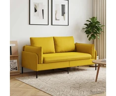 Dvitaškė sofa 2 vietos Geltona 188 x 81 x 89 cm Aksomas