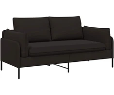 Dvitaškė sofa 2 vietos Juoda 188 x 81 x 89 cm Aksomas