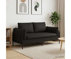 Dvitaškė sofa 2 vietos Juoda 188 x 81 x 89 cm Aksomas