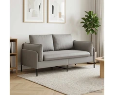 Dvitaškė sofa 2 vietos Šviesiai pilka 188 x 81 x 89 cm Aksomas